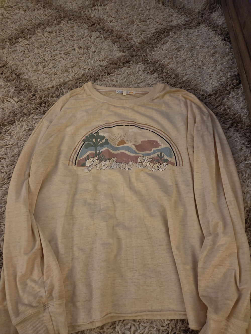 C&C California Long Sleeve Graphic Tee - Cream with Muted Multi